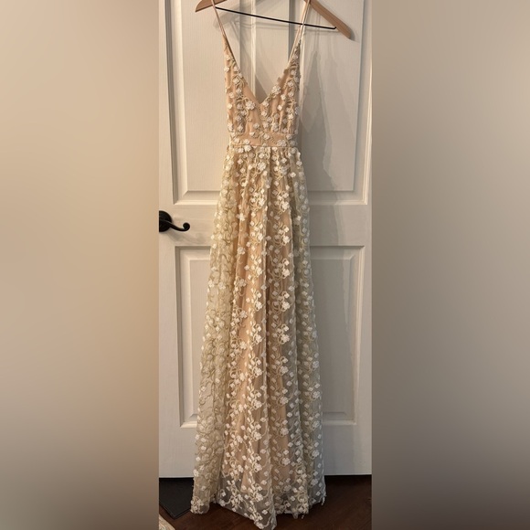 Altar'd State | Dresses | Altard State Cream Lace Floral Maxi Dress ...